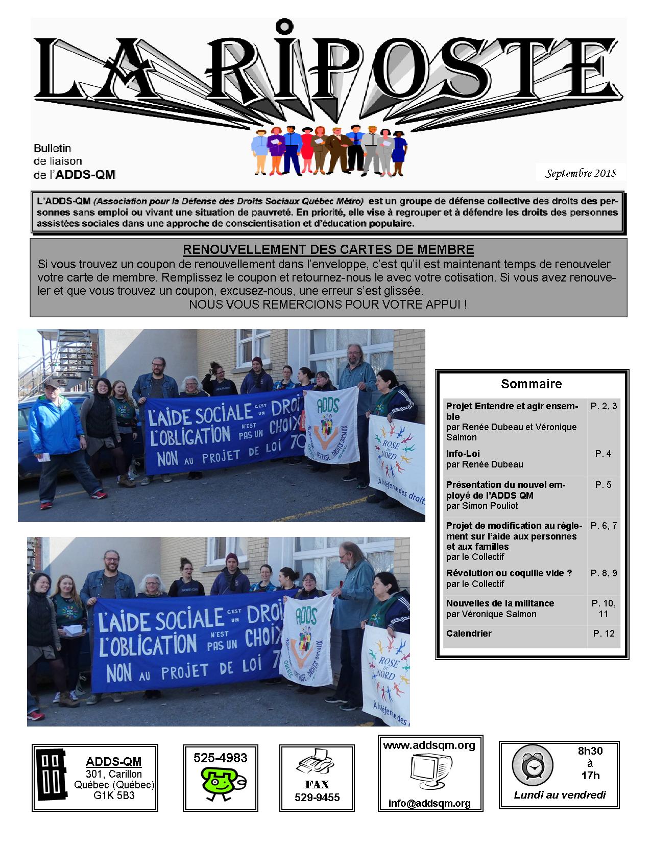 Riposte Septembre 2018